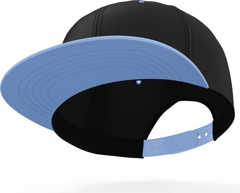 Daxton Store Classic Blank Snapback Flat Bill Visor Hat Cap One Size Adjustable Back - Image 2